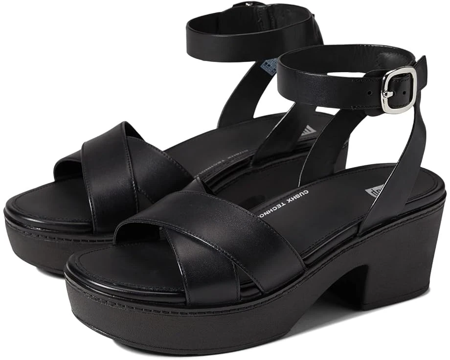 FitFlop Pilar Crossover Leather Ankle-Strap Platforms 1 FitFlop Pilar Crossover Leather Ankle-Strap Platforms